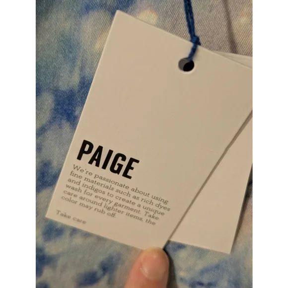 Women's Paige Denim Jeans Size 28 Blue White Tie Dye - Picture 7 of 13